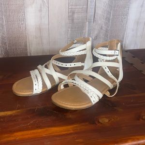 Strappy back zip sandals